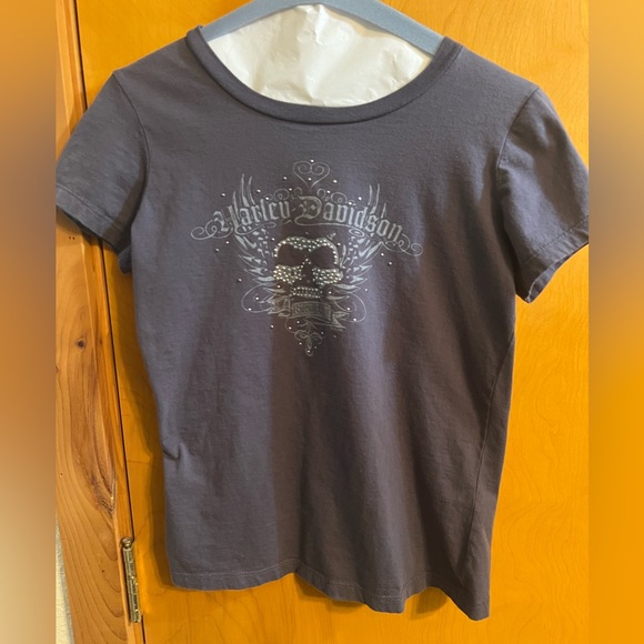 Harley-Davidson Tops - Harley- Davidson women’s T-Shirt Skull Rhinestones